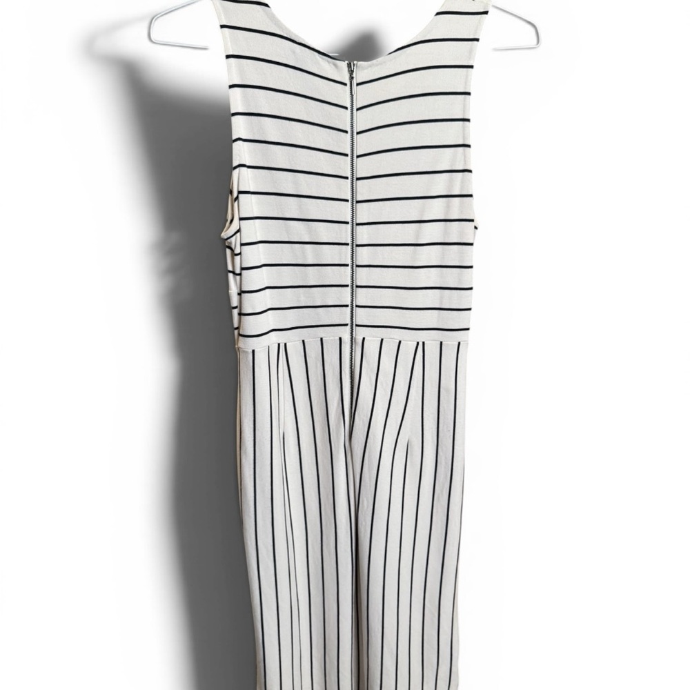Ann Taylor Ivory Striped Sleeveless Sheath Dress Size 10P - Picture 3 of 4